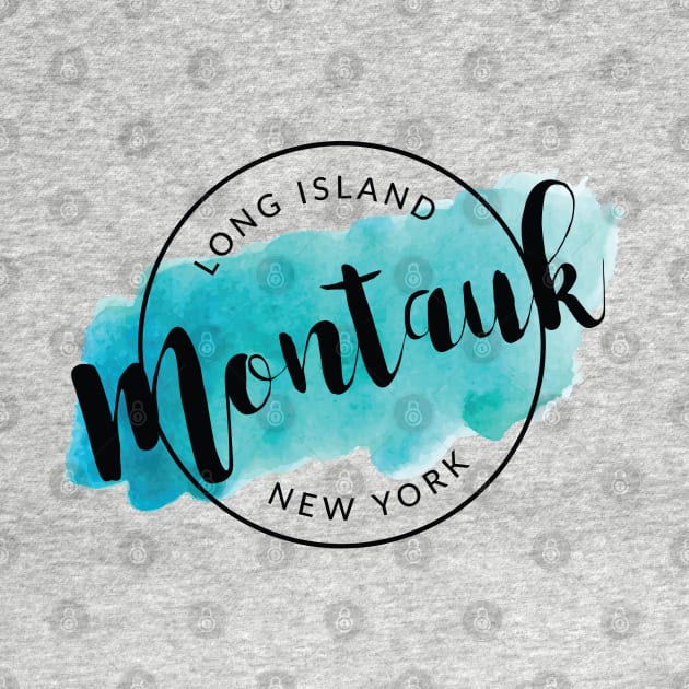 Montauk, Long Island, Watercolor Badge by RachelLaBianca